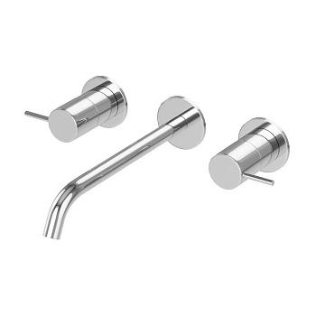 LEAF-BLI3L-20-L-MM Смеситель для раковины встраиваемый, на три отверстия с тонкими ручками Исполнение: MorningMist 