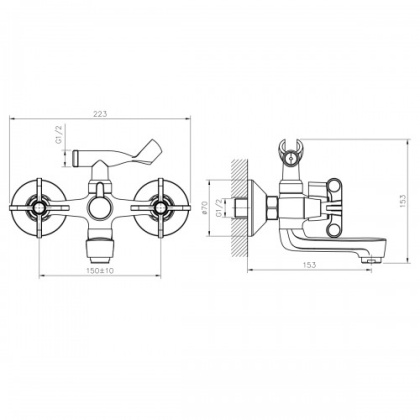 Смеситель Rossinka RS42-83 для ванны