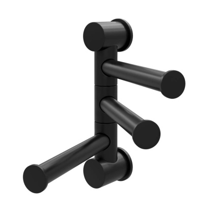 Держатель полотенец тройной, 12х14,2х3,4 см, черный, K-1053B