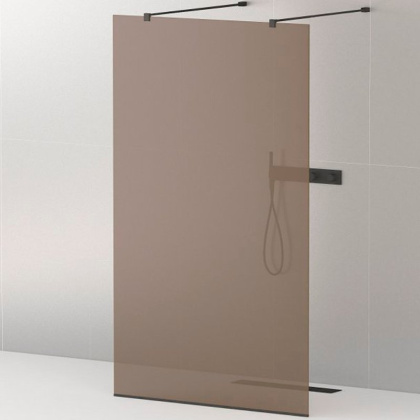 LIBERTA-L-2-80-120-BR-NERO Душевая перегородка с возможностью двустороннего входа, стекло бронза, профиль чёрный, 800x1200x1950 мм LIBERTA-L-2-80-120-BR-NERO Душевая перегородка с возможностью двустороннего входа, стекло бронза, профиль чёрный, 800x1200x1950 мм