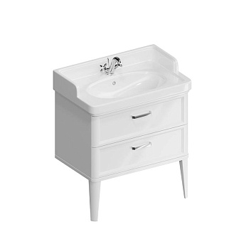 Тумба POMPEI напольная с 2 ящиками 80, белая глянцевая PO.M.80.2\WHT