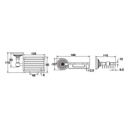 Мыльница, RG1404Q Rose, Бронза Мыльница, RG1404Q Rose, Бронза