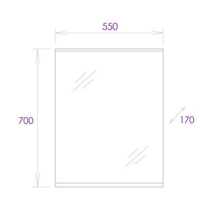 Зеркало Onika Коралл 55 белое, с подсветкой