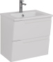 Тумба Lemark MIANO 60см под 1 раковину, подвесная, 2 ящика, цвет корпуса, фасада: Белый глянец
