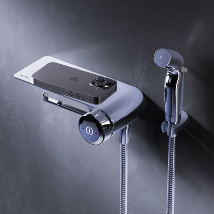 F0H85A800 X-Joy TouchReel, гигиенический набор со смесителем для душа с полкой, держателем туалетной F0H85A800 X-Joy TouchReel, гигиенический набор со смесителем для душа с полкой, держателем туалетной