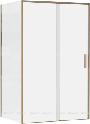 Боковая стенка Aquanet Pleasure Evo 90 AE65-F90-GBT профиль золото-никель браш, прозрачное стекло