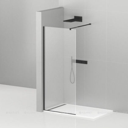 LIBERTA-L-1-105-C-NERO Душевая перегородка с односторонним входом, стекло прозрачное, профиль чёрный, 1050x1950 мм LIBERTA-L-1-105-C-NERO Душевая перегородка с односторонним входом, стекло прозрачное, профиль чёрный, 1050x1950 мм