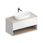 Тумба PLAZA Modern подвесная с ящиком и полкой 100, белая PLB.M.100.1\WHT