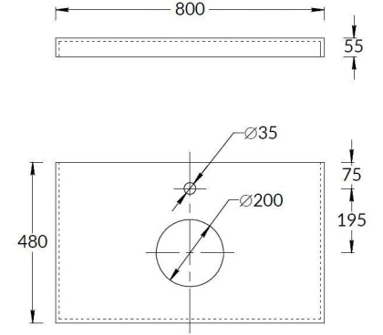 Столешница из керамогранита Про Чементо 80x48, бежевая матовая, CN80.DD506920R