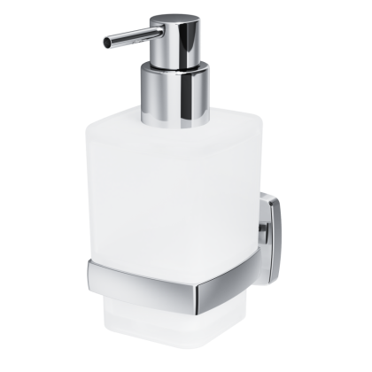 Стеклянный диспенсер для жидкого мыла Gem с настенным держателем, 15,3х7х11,1 см, белый, A9036900