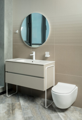 Тумба без раковины Vallessi 100*46cm Grey Stone 2 полки 837-100-GS Boheme