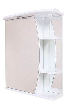 Шкаф-зеркало Onika Луна 55 белый, левый, с подсветкой