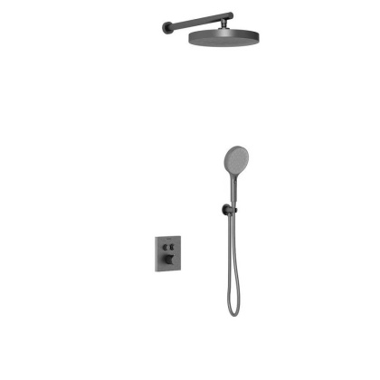 Душевой комплект Inspire VSFW-3I21T2GM встраиваемый, термостатический, 2 режима, вороненая сталь