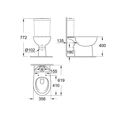 Grohe Bau Ceramic 39349000 чаша Grohe Bau Ceramic 39349000 чаша