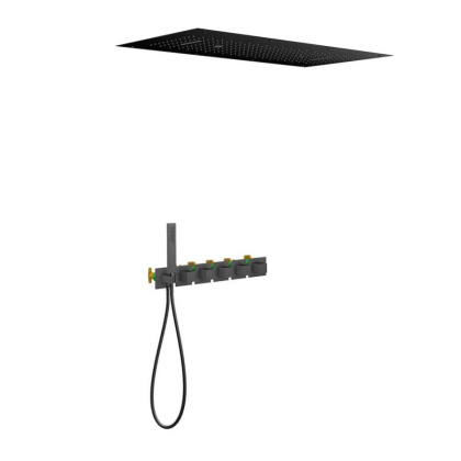 Душевая система Timo Petruma SX-5329/03SM скрытого монтажа, термостат, черная матовая Душевая система Timo Petruma SX-5329/03SM скрытого монтажа, термостат, черная матовая