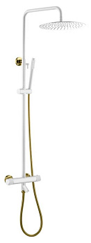Стойка для душа c термостатом UNO White Gold