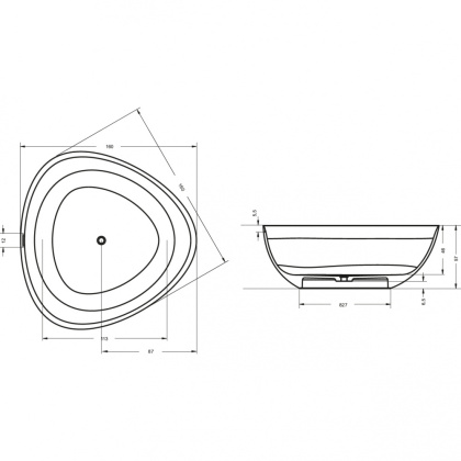 Овальная ванна из искусственного камня Riho Oviedo 160x160 белая BS5000500000000