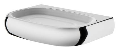 Стеклянная мыльница Sensation с настенным держателем, 15,6х2,8х11,3 см, хром, A3034200