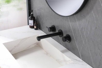 Смеситель ABBER Emotion AF88121B скрытого монтажа для раковины, черный матовый Смеситель ABBER Emotion AF88121B скрытого монтажа для раковины, черный матовый