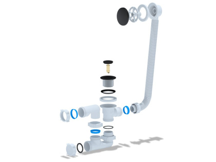 Сифон для ванны PRIME BLACK универсальный клик-клак