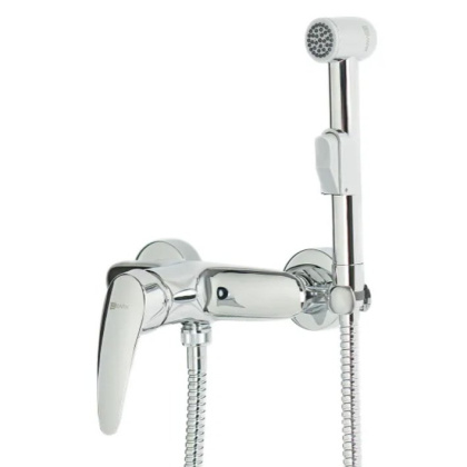 Смеситель настенный с гигиеническим душем, латунь/хром