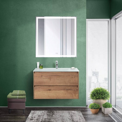 Тумба с раковиной подвесная BelBagno KRAFT 80 Bianco Opaco, раковина белая