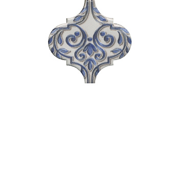 Декор VT\A317\65000 Арабески Майолика белый/синий/голубой (6,5см*6,5см*7мм) (26шт/0,11м2) орнамент, шт