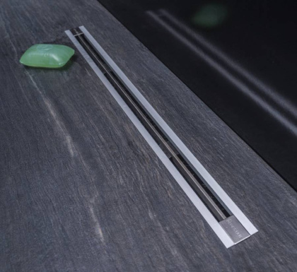 13100030 Линейный трап Confluo Slim Line 300,ультратонкая модель с дизайн-вставкой Slim Исполнение: Матовый хром 