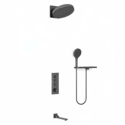 Душевой комплект Inspire VSFW-433TI3RGM встраиваемый, термостат, трехрежимный, вороненая сталь