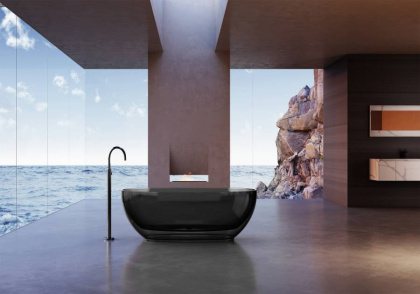 Прозрачная ванна ABBER Kristall AT9703Onyx черная