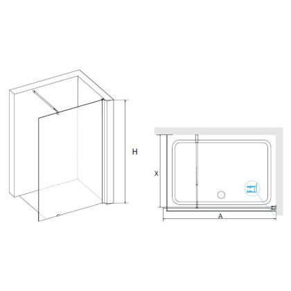 Душевая перегородка RGW WA-02, RGW 41100208-41 Душевая перегородка RGW WA-02, RGW 41100208-41