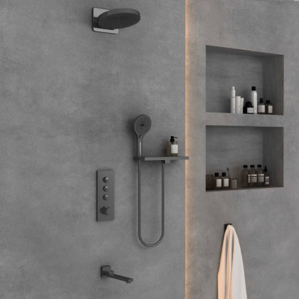 Душевой комплект VSFW-433TI1RGM встраиваемый, вороненая сталь Душевой комплект VSFW-433TI1RGM встраиваемый, вороненая сталь