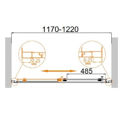 PRATICO-BF-2-180-C-Cr Душевая дверь PRATICO-BF-2-180-C-Cr Душевая дверь