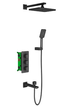 Душевая система Timo Petruma SX-5049/03SM скрытого монтажа с термостатом, черная матовая Душевая система Timo Petruma SX-5049/03SM скрытого монтажа с термостатом, черная матовая