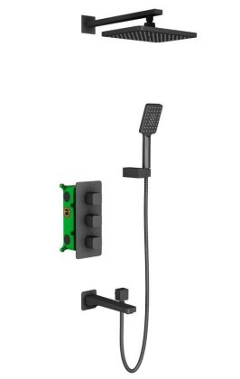 Душевая система Timo Petruma SX-5049/03SM скрытого монтажа с термостатом, черная матовая Душевая система Timo Petruma SX-5049/03SM скрытого монтажа с термостатом, черная матовая
