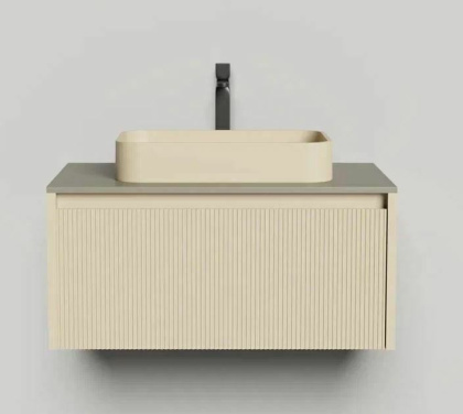 Подвесная тумба Domino 800, эмаль, фрезерованный фасад