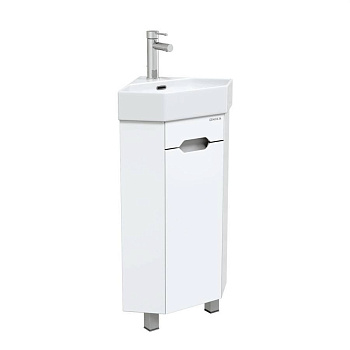 Тумба Onika Айленд 35 напольная, белая, угловая (ум. Line)