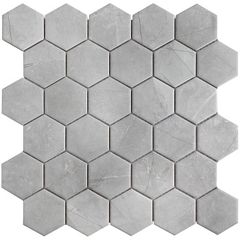Керамическая мозаика, Hexagon Small Marble Grey Matt 51x59, Geometry Керамическая мозаика, Hexagon Small Marble Grey Matt 51x59, Geometry