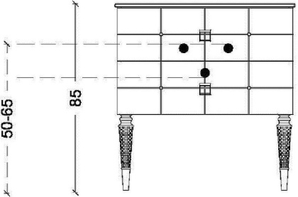 Тумба Piazza 80 белая + Золото_Комплект 841-080-WG Boheme
