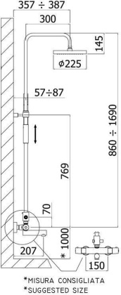 Душевая стойка Paffoni Birillo ZCOL721LIQCR Душевая стойка Paffoni Birillo ZCOL721LIQCR