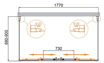 MOLVENO-AH-22-180/90-P-Cr Душевой уголок