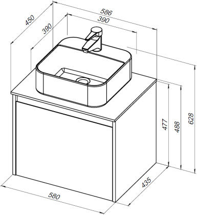Тумба под раковину Aquanet Nova Lite 60 дуб рошелье (1 ящик) Тумба под раковину Aquanet Nova Lite 60 дуб рошелье (1 ящик)