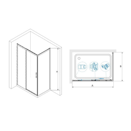 Душевой уголок RGW LE-41-1 (LE-12 + Z-060-2), RGW 341241188-011