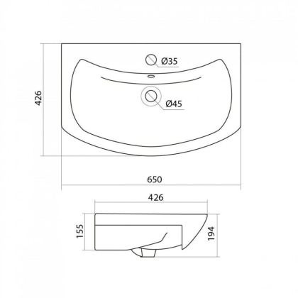Раковина Santek Балтика 65  Раковина Santek Балтика 65