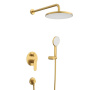 STYLUS-DSET-BORO Душевой комплект встраиваемый (смеситель встраиваемый, верхний душ, ручной душ со шлангом, штуцер с держателем), брашированное золото