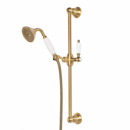 CZR-SD-03/24-Bi Душевой гарнитур классика, золото, ручка белая