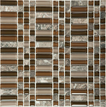 Мозаика S-809 стекло камень (15*15*48*8) 300*300 