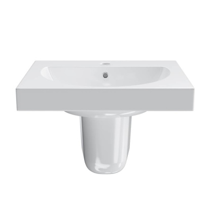 Раковина BUONGIORNO подвесная/мебельная 60, белая глянцевая