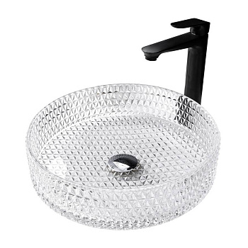 Раковина накладная стеклянная ABBER Glas AK2301 прозрачная