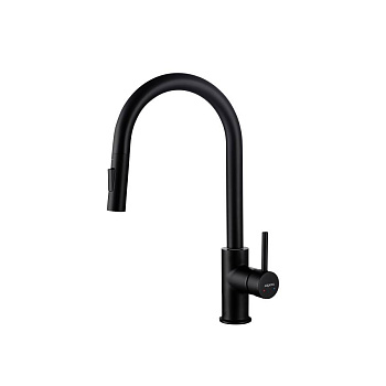 Смеситель для кухни с вытяжным изливом 2 jet AQUATEK, матовый черный AQ1384MB ЕВРОПА Смеситель для кухни с вытяжным изливом 2 jet AQUATEK, матовый черный AQ1384MB ЕВРОПА